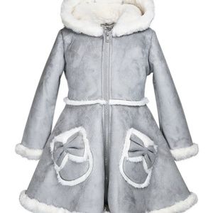 Suede Bow Pocket Coat
